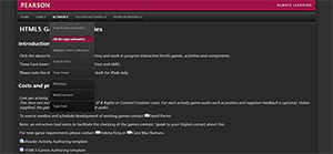 Screenshot of the games portal website