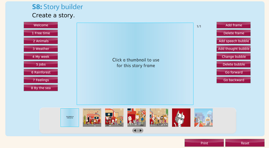 Screenshot of story builder digital activity